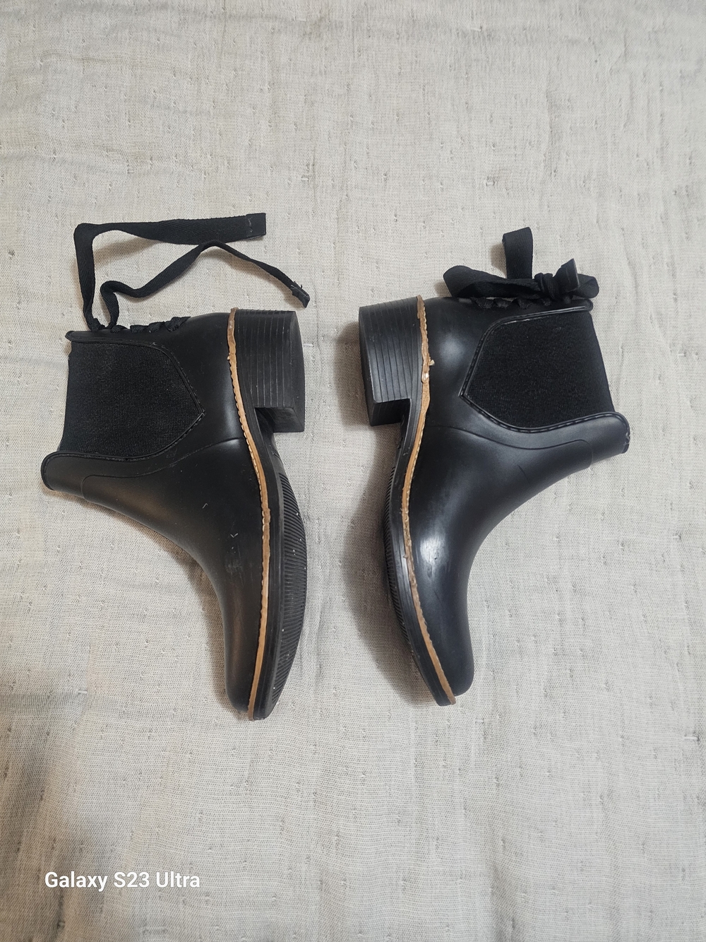 Black Lace-Up Chelsea Ankle Boots - Women's